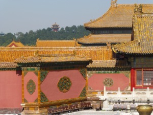 Forbidden City tiled panels on walls